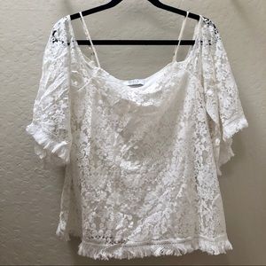 BAILEY44 Tusk Top white lace size small